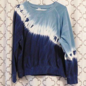 Old Navy Blue, White & Navy Tie Dye  Crew Neck Sweatshirt - L